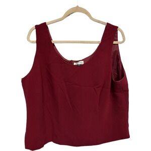 Tahari by Arthur S. Levine Sleeveless Shell Top 18W Burgundy Career Plus Size